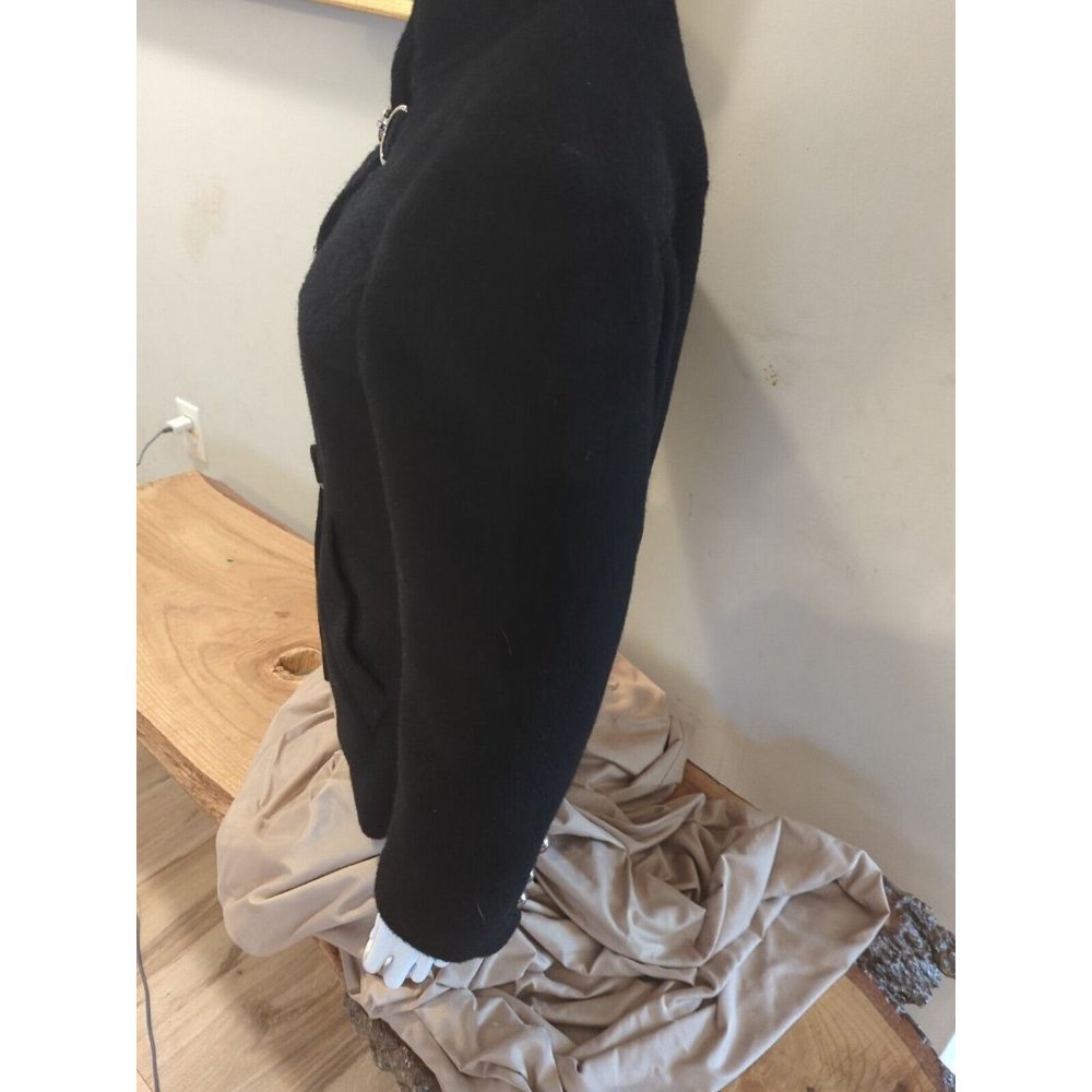 Talbots Wool Mohair Coat Womens Size 6 Black Toggle Front Button Jacket - Picture 2 of 11